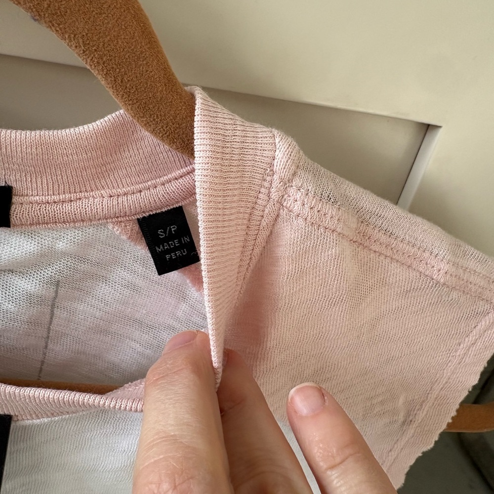 ATM Anthony Thomas Melillo Colorblock Sleeveless Tee Pink White Size S NWT - Picture 3 of 6